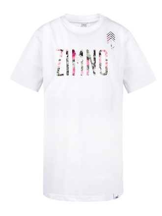 T-Shirt Long Biały Peonie T-Shirt Long Biały Peonie