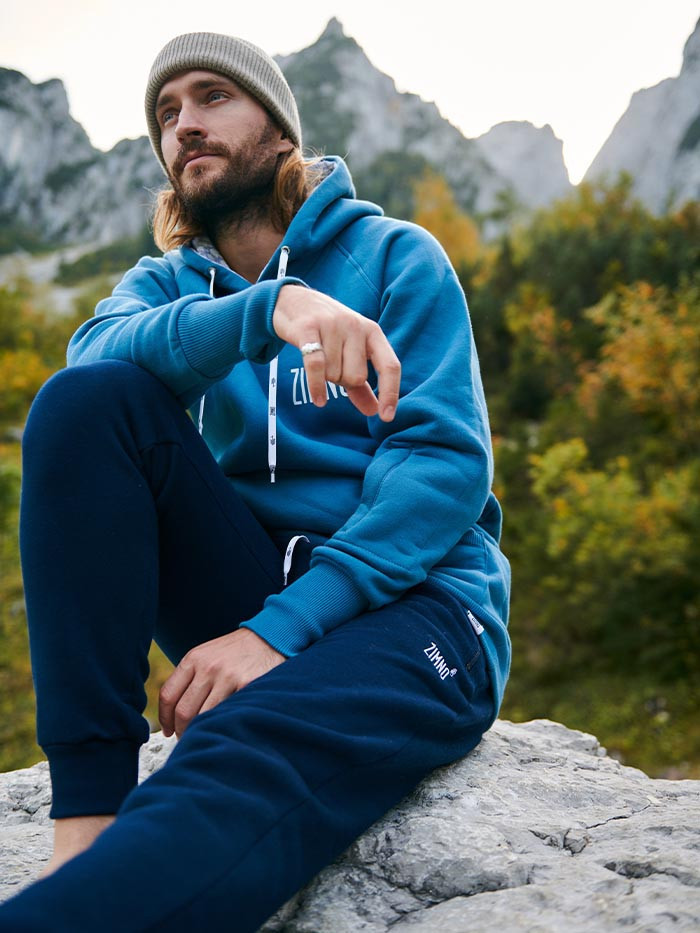 Męskie Spodnie Dresowe Granatowe Lookbook