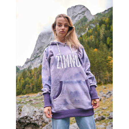 Bluza Hoodie Las we Mgle Fioletowy Lookbook
