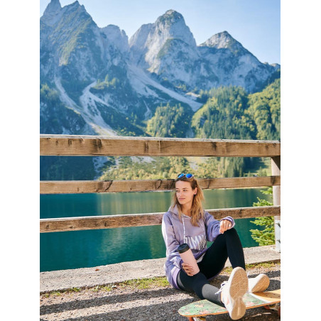 Bluza Hoodie Las we Mgle Fioletowy Lookbook