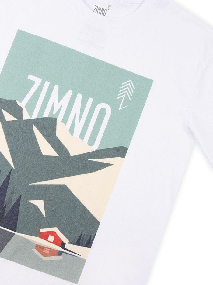 T-Shirt Relaks Unisex Biały Plakat Tatry T-Shirt Relaks Unisex Biały Plakat Tatry