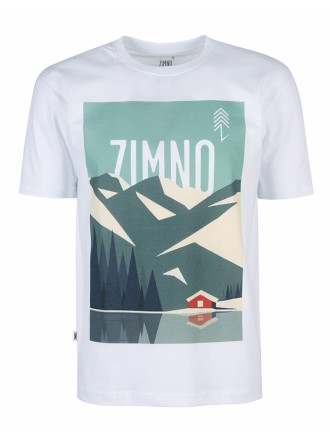 T-Shirt Relaks Unisex Biały Plakat Tatry