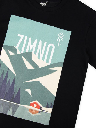 T-Shirt Relaks Unisex Czarny Plakat Tatry T-Shirt Relaks Unisex Czarny Plakat Tatry