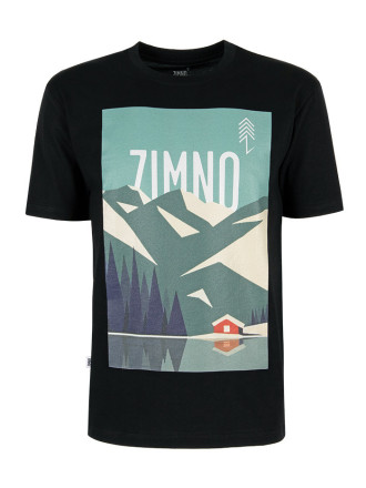 T-Shirt Relaks Unisex Czarny Plakat Tatry