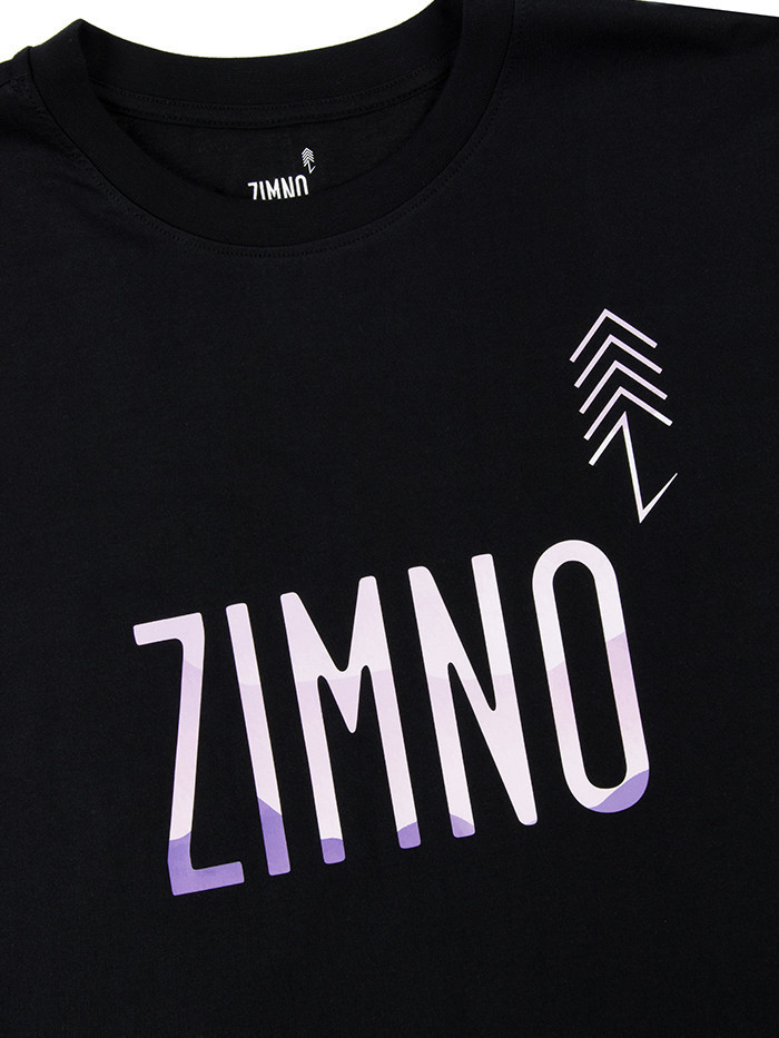 T-Shirt Relaks Unisex Czarny Fioletowe Góry T-Shirt Relaks Unisex Czarny Fioletowe Góry