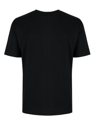 T-Shirt Relaks Unisex Czarny z Kieszonką Fioletowe Góry