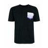 T-Shirt Relaks Unisex Czarny z Kieszonką Fioletowe Góry