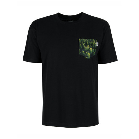 T-Shirt Relaks Unisex Czarny z Kieszonką Las