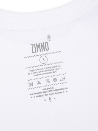 T-Shirt Relaks Unisex Biały z Kieszonką Zachód Słońca