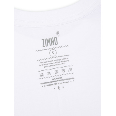 T-Shirt Relaks Unisex Biały z Kieszonką Zachód Słońca