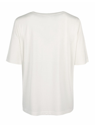 T-Shirt Wiskozowy Damski Biały Palmy T-Shirt Wiskozowy Damski Biały Palmy