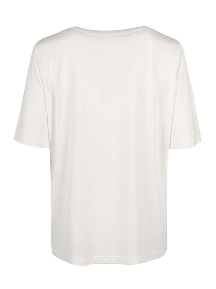T-Shirt Wiskozowy Damski Biały