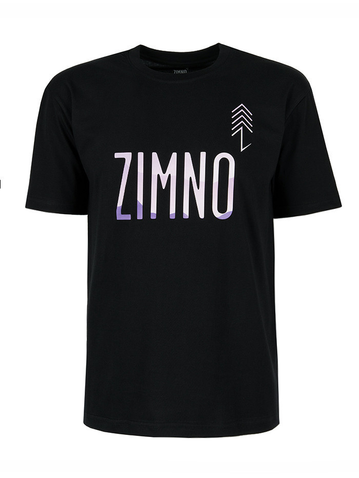 T-Shirt Relaks Unisex Czarny Fioletowe Góry T-Shirt Relaks Unisex Czarny Fioletowe Góry