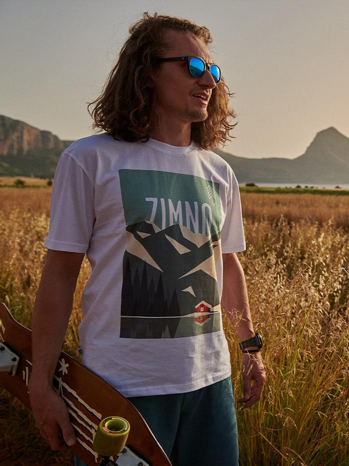T-Shirt Relaks Unisex Biały Plakat Tatry lookbook T-Shirt Relaks Unisex Biały Plakat Tatry lookbook