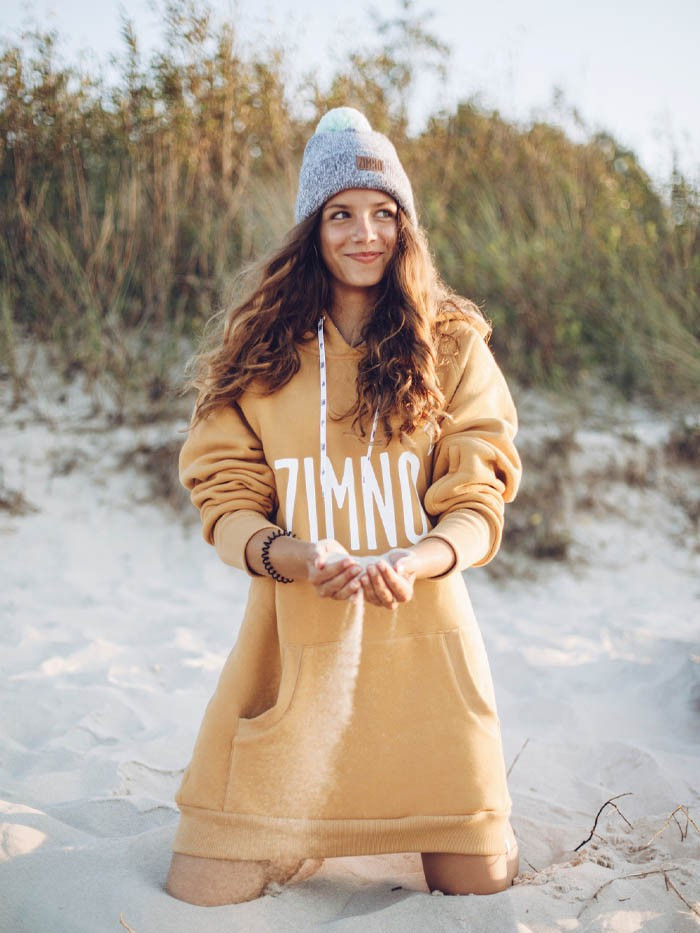 Bluza Hoodie Musztardowa Bluza Hoodie Musztardowa