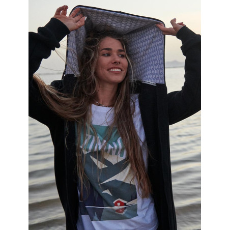 Bluza Długa Rozpinana Czarna Lookbook