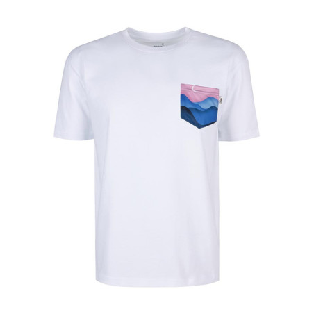 T-Shirt Relaks Unisex Biały z Kieszonką Wzgórza