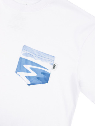 T-Shirt Relaks Unisex Biały z Kieszonką Rzeka T-Shirt Relaks Unisex Biały z Kieszonką Rzeka