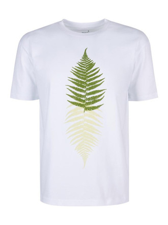 T-Shirt Relaks Unisex Biały Liść Paproci T-Shirt Relaks Unisex Biały Liść Paproci
