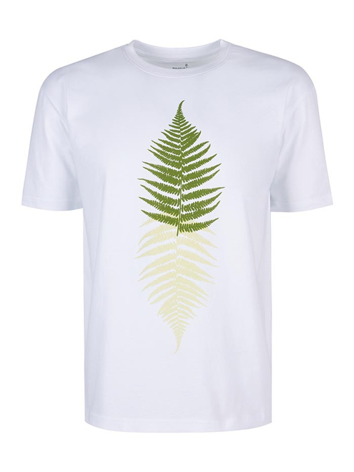 T-Shirt Relaks Unisex Biały Liść Paproci T-Shirt Relaks Unisex Biały Liść Paproci