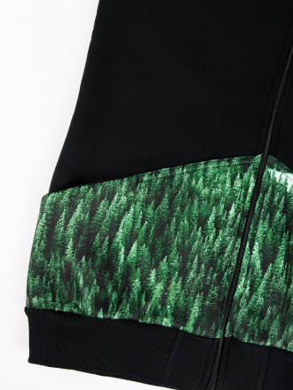 Bluza Męska Rozpinana Czarna Świerki Bluza Męska Rozpinana Czarna Świerki