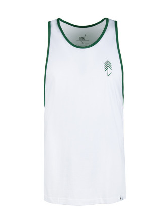 Tank Top Męski Biało-Zielony VINTAGE