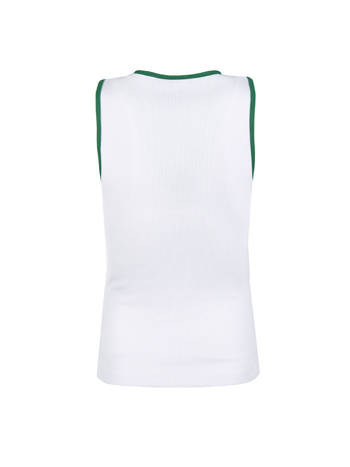 Tank Top Damski Biało-Zielony VINTAGE