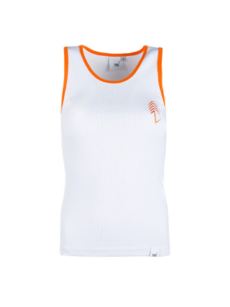 Tank Top Damski Biało-Pomarańczowy VINTAGE