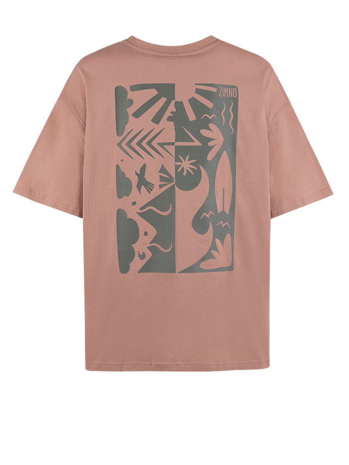 T-shirt Unisex Pudełkowy Lato Różowy