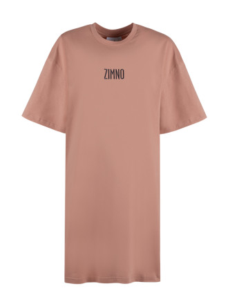 Sukienka T-shirtowa oversize różowa