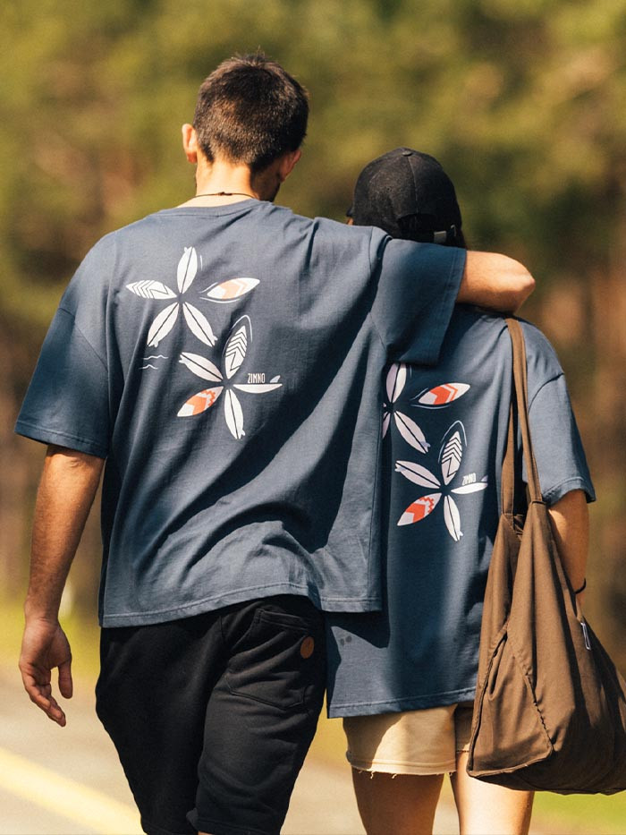 T-shirt Unisex Pudełkowy Lato Grafitowy