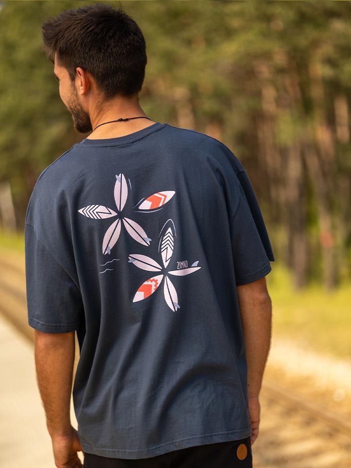 T-shirt Unisex Pudełkowy Lato Grafitowy