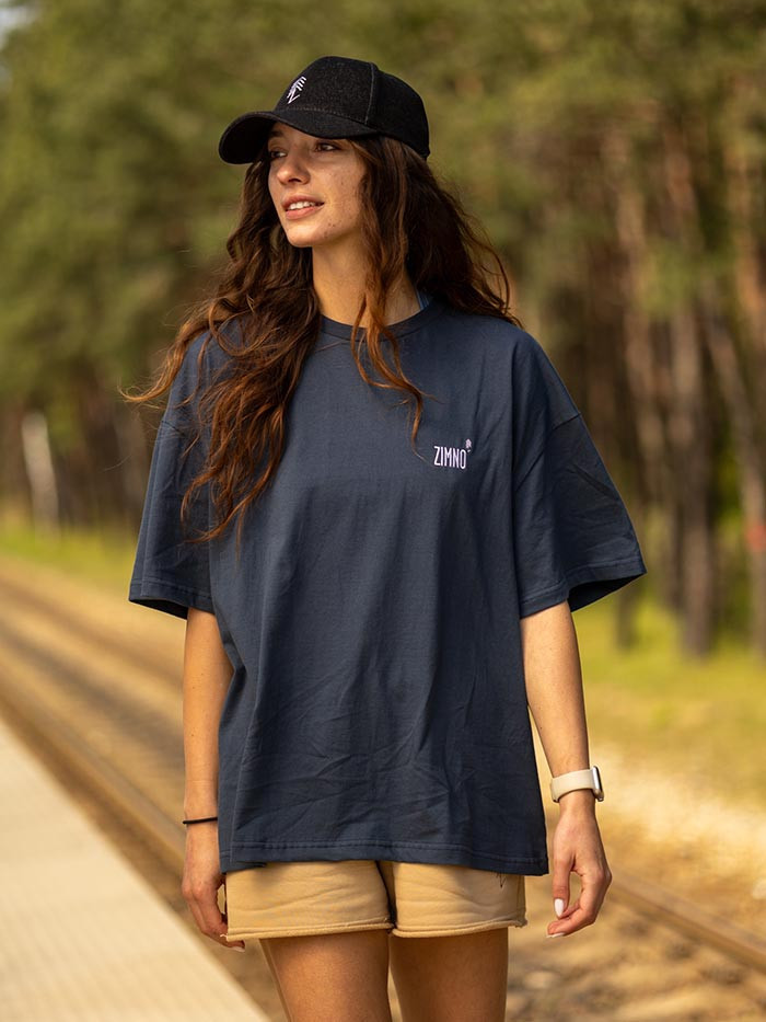 T-shirt Unisex Pudełkowy Lato Grafitowy
