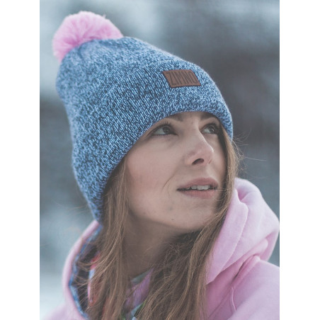 Czapka Gruba Alpaka Pastelowy Róż Lookbook