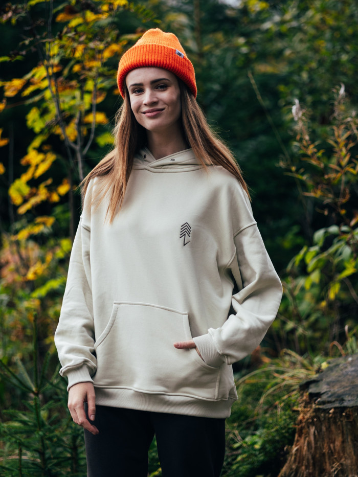 Bluza Kremowa z Kapturem Alpaka
