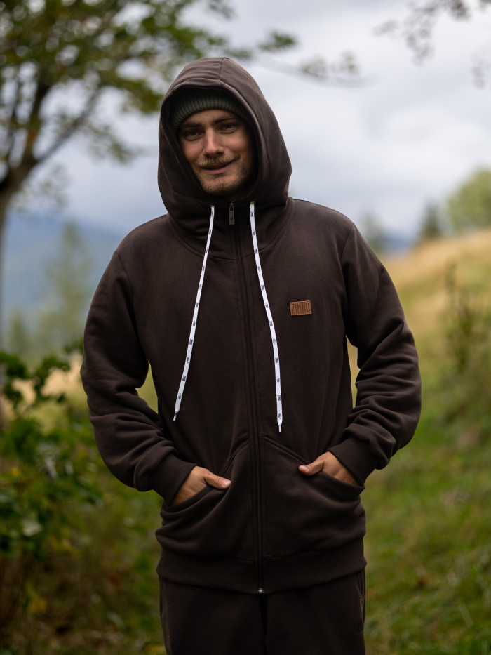 Bluza Męska Rozpinana Brązowa