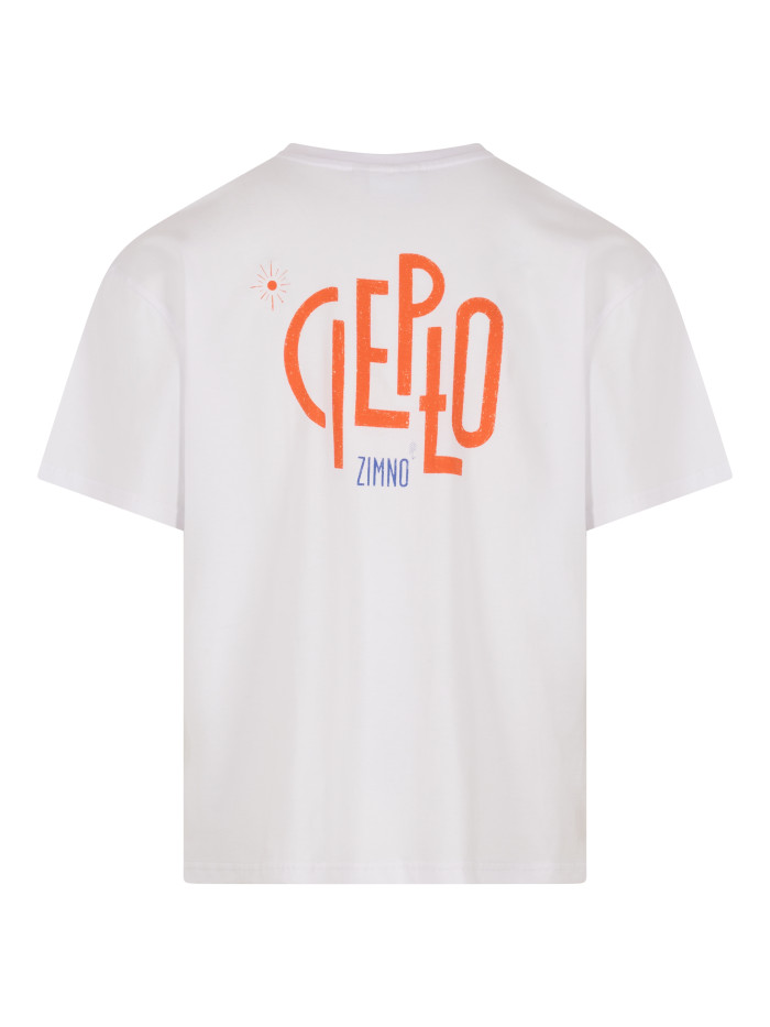 T-shirt pudełkowy biały CIEPŁO ZIMNO UNISEX T-shirt pudełkowy biały CIEPŁO ZIMNO UNISEX