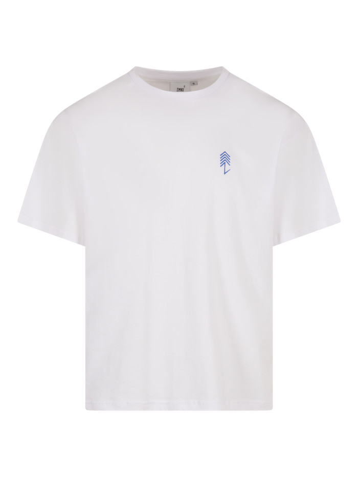T-shirt pudełkowy biały CIEPŁO ZIMNO UNISEX