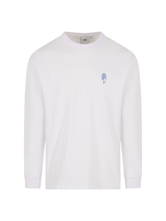 Longsleeve oversize biały z nadrukiem UNISEX