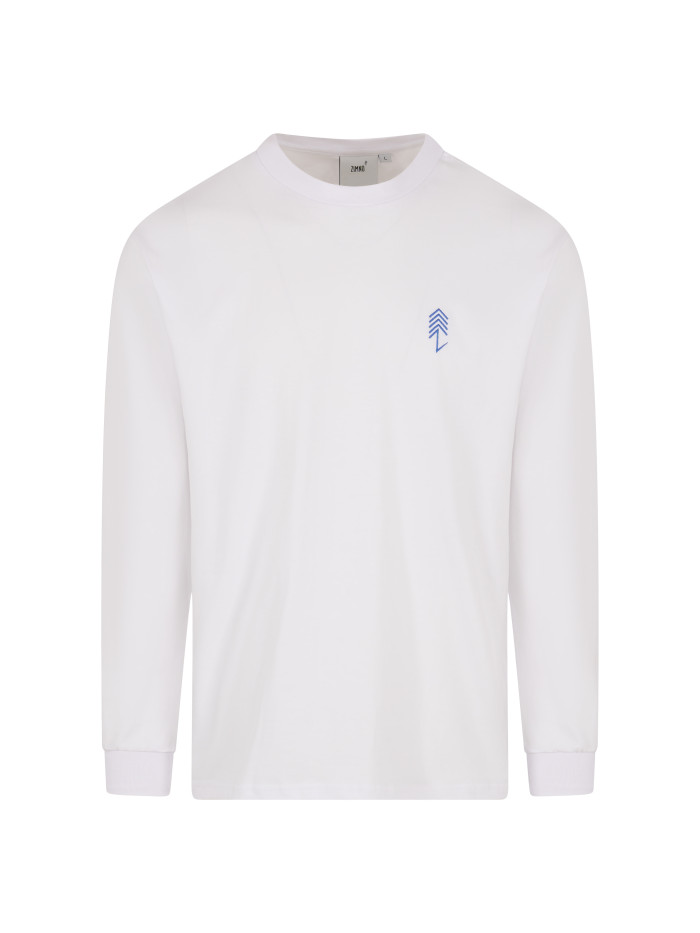 Longsleeve oversize biały z nadrukiem UNISEX