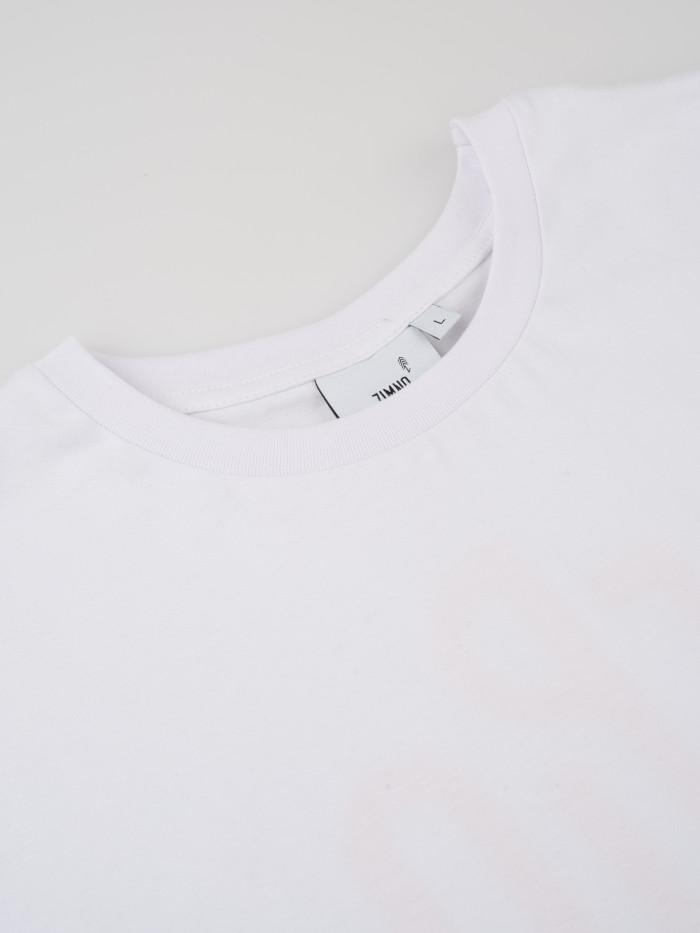 T-shirt pudełkowy biały CIEPŁO ZIMNO UNISEX