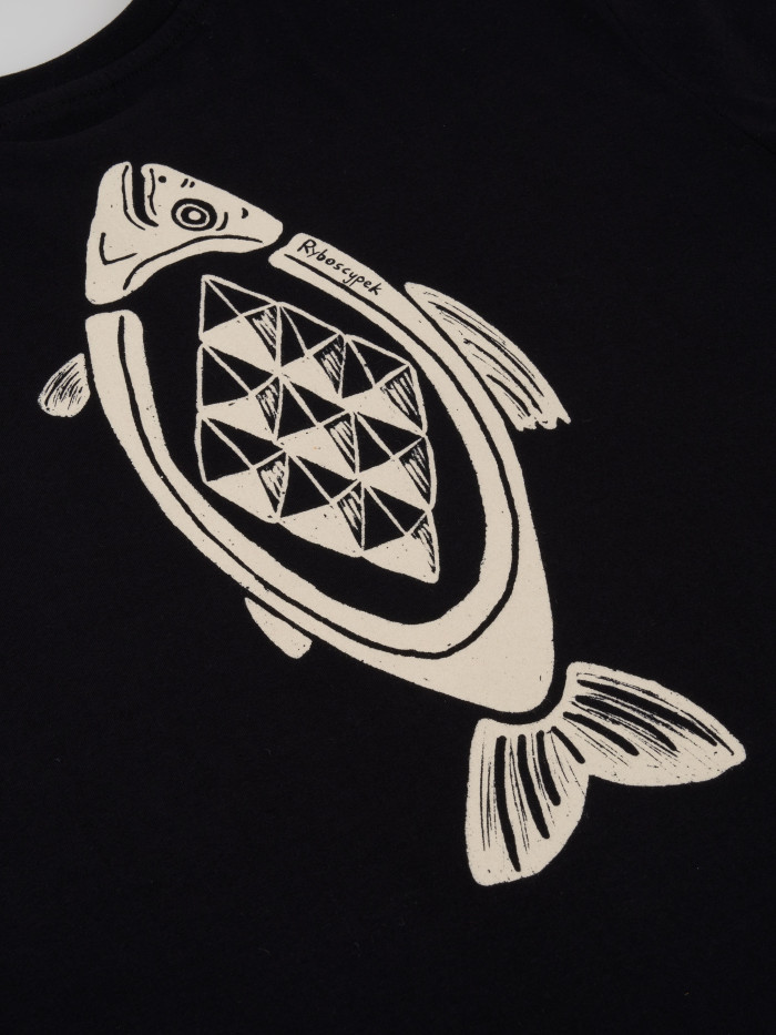 T-shirt klasyczny czarny Ryboscypek UNISEX