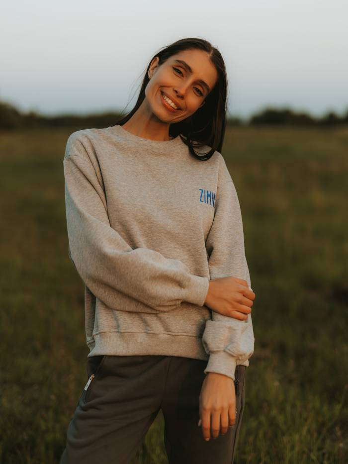 Bluza Szara Lama z nadrukiem UNISEX