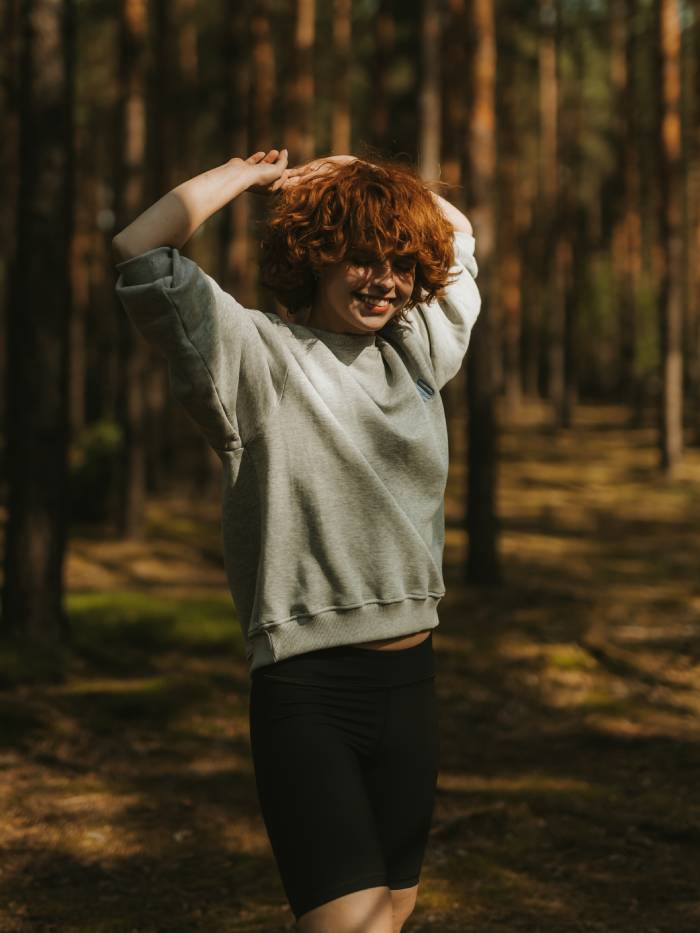 Bluza Szara Lama z nadrukiem UNISEX