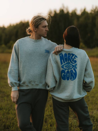 Bluza Szara Lama z nadrukiem UNISEX
