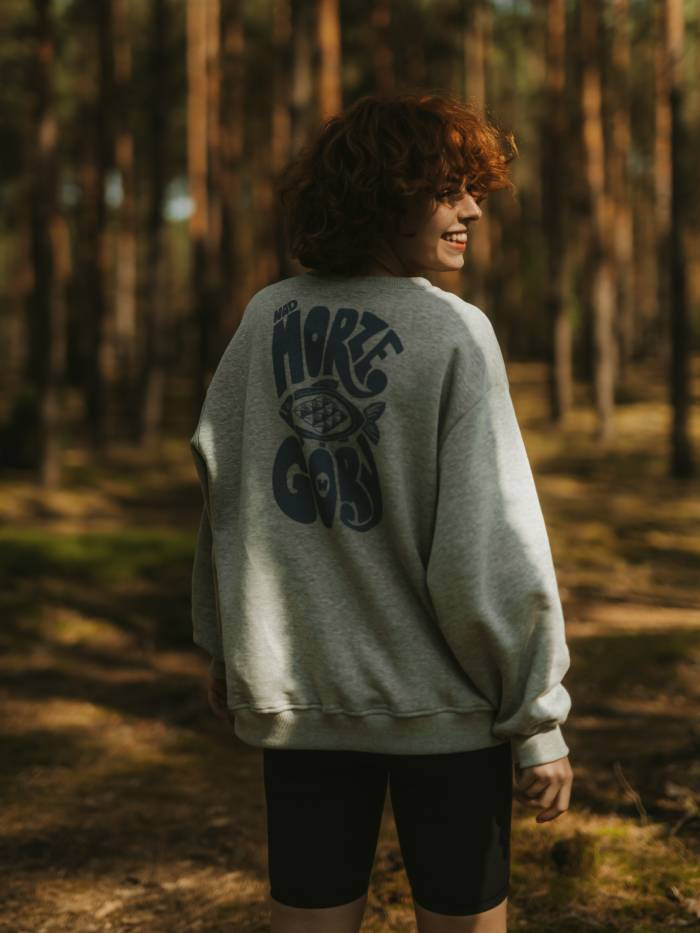 Bluza Szara Lama z nadrukiem UNISEX