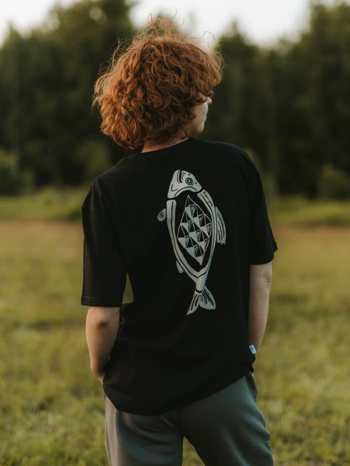 T-shirt klasyczny czarny Ryboscypek UNISEX