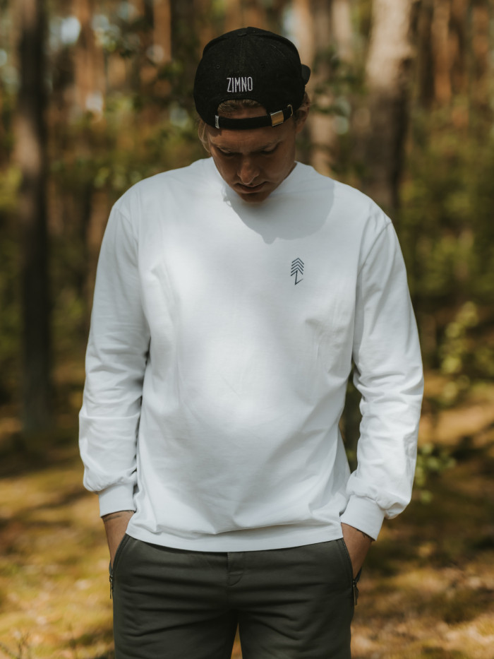 Longsleeve oversize biały z nadrukiem UNISEX