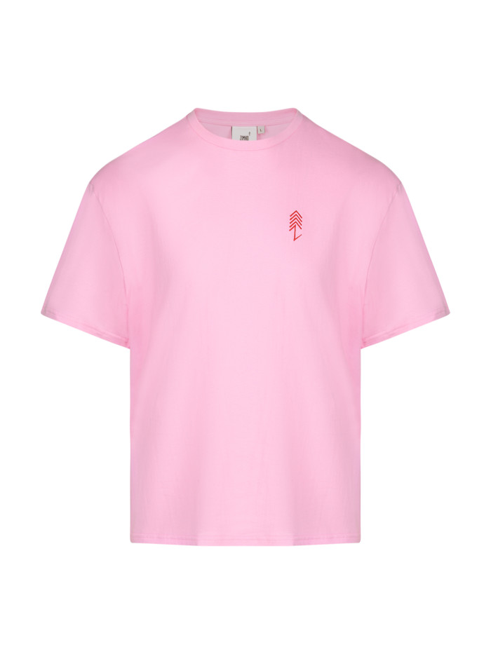 T-Shirt Unisex Pudełkowy Zima Różowy