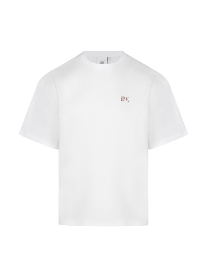 T-Shirt pudełkowy biały z nadrukiem YETI UNISEX